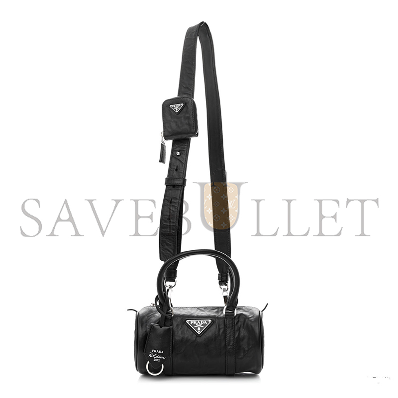 PRADA PENCIL ANTIQUE LEATHER TOP HANDLE BAG 1BA389 (22*10*9cm)